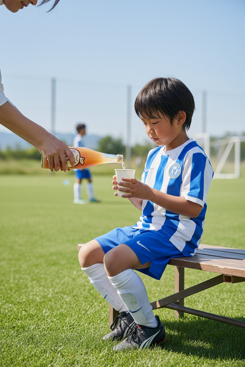 スポーツの休憩中